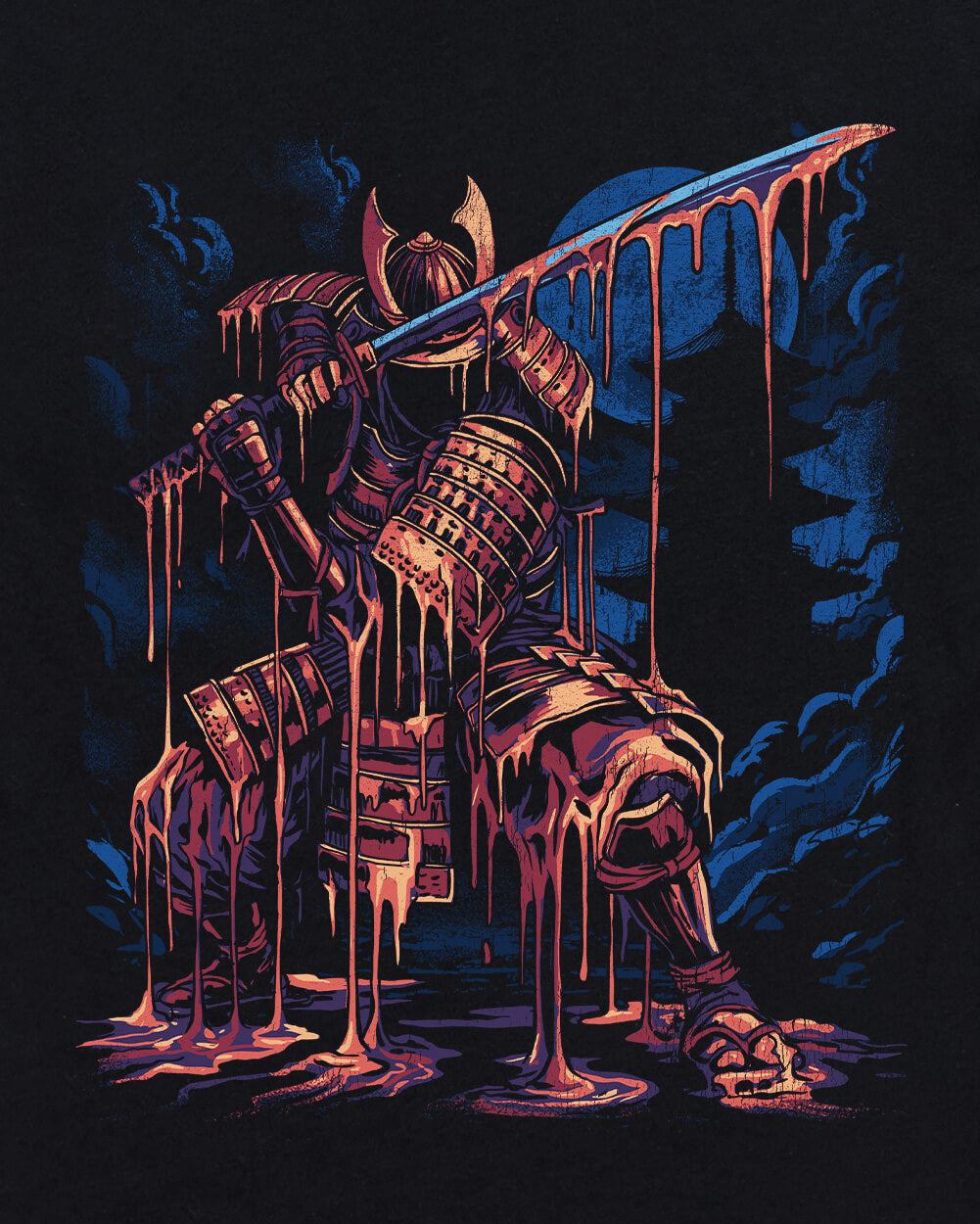 Molten Ronin Tee-Black-Regular-Swatch--Model---L