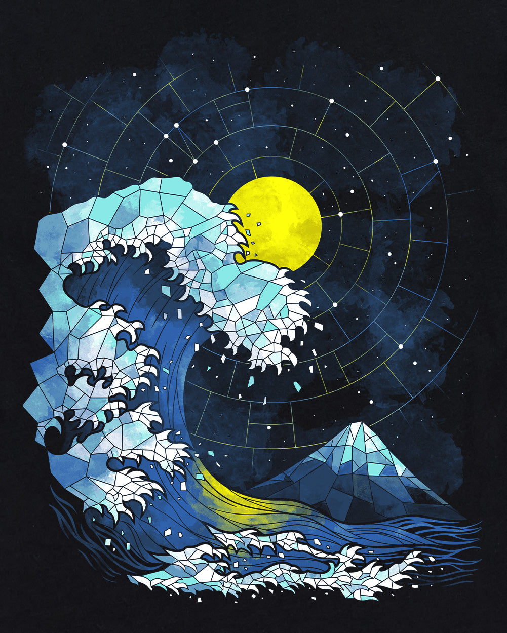 Mosaic Tide Tee-Black-Regular-Swatch--Model---L