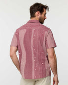Relaxed Button Up - Non-Branded-Maroon Stripe Dot-Regular-Back--Alex---M