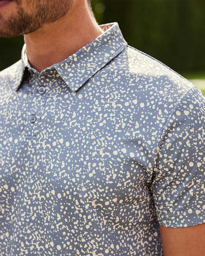 Performance Polo - Non-Branded-Indigo Splatter-Reg-Regular-Macro--Alex---M