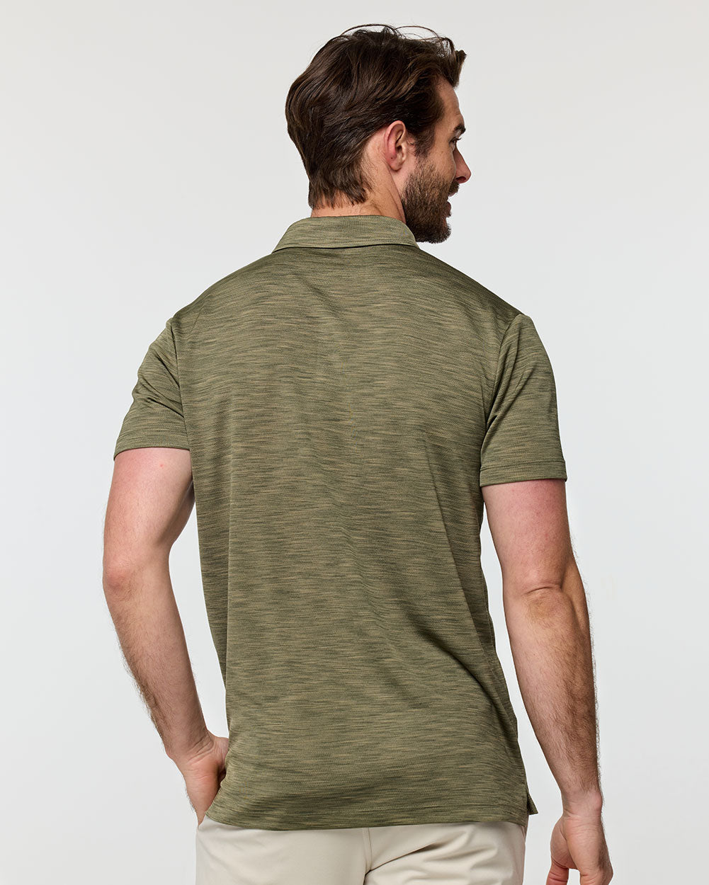 Performance Polo - Non-Branded-Olive Green-Reg-Regular-Back--Alex---M