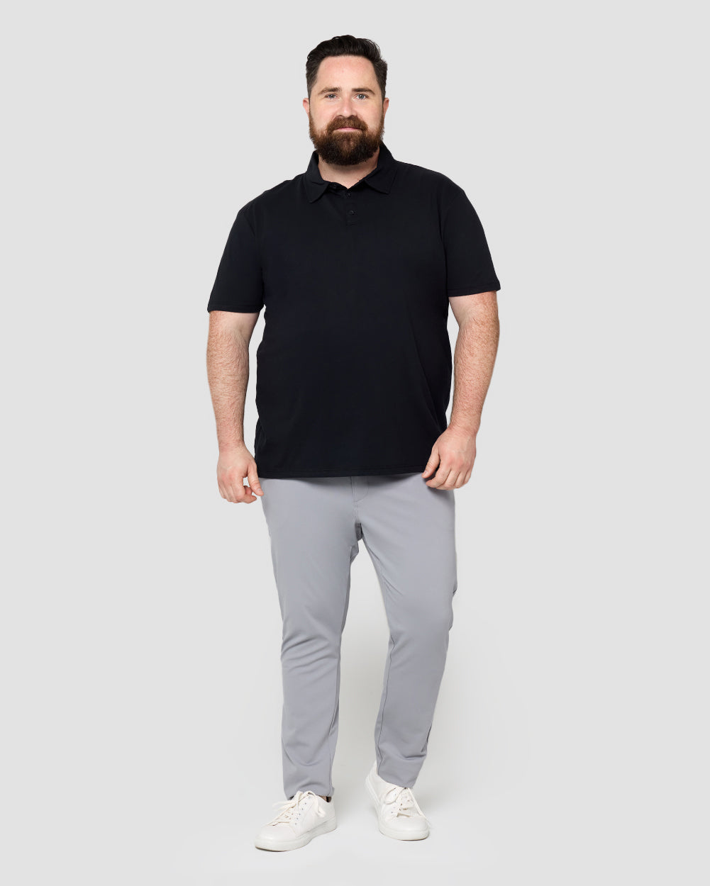 Polo - Tall - Non-Branded-Black-Plus-Full--Model---L