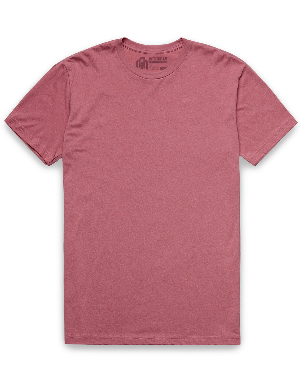 Basic Tee - No Logo-Heather Mauve-Reg-Regular-Mock--Model---M