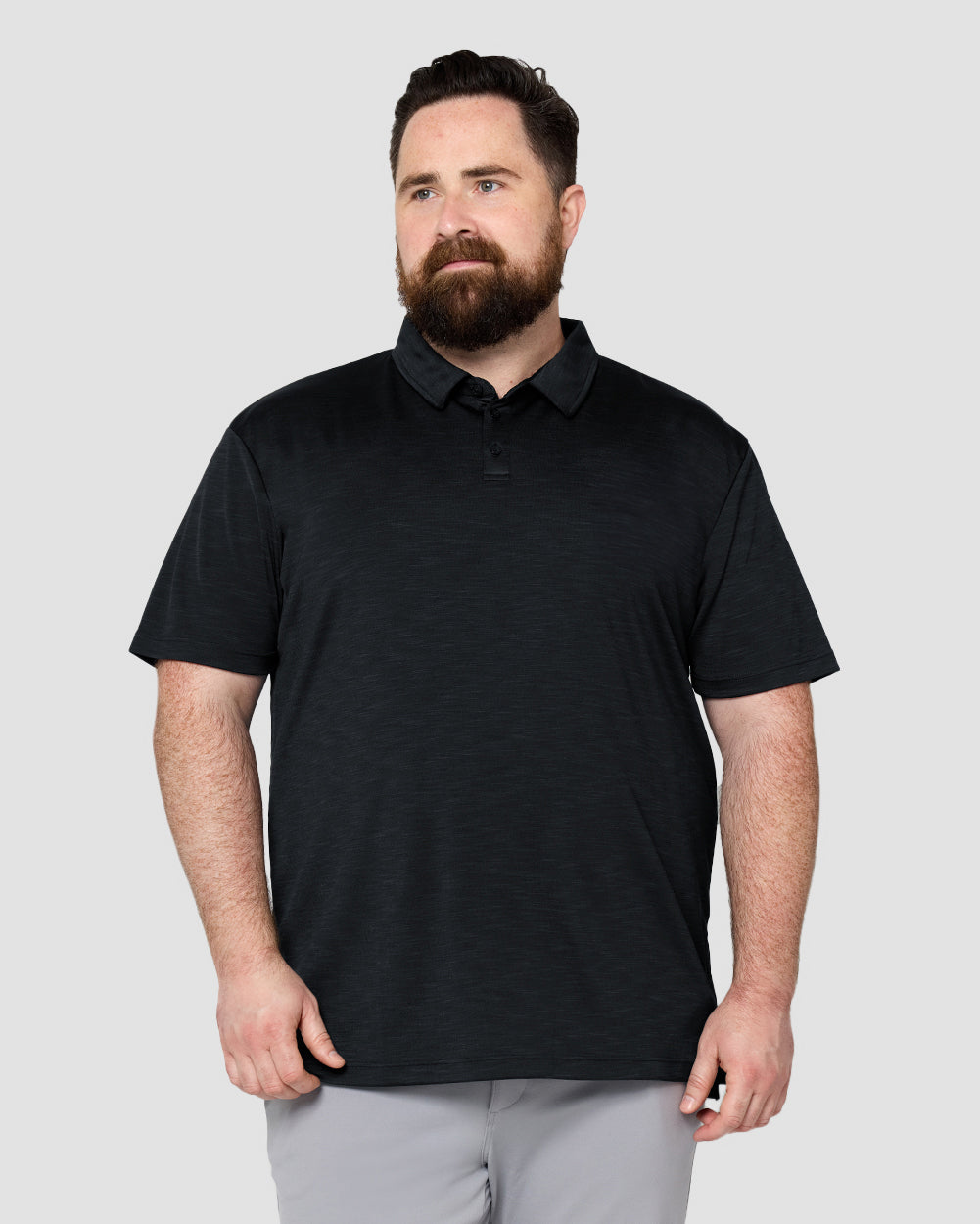 Performance Polo - Non-Branded-Black-Reg-Front--Ross---2XL