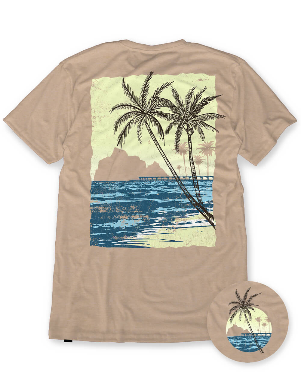Palm Peak Tee-Heather Tan-Regular-Mock--Model---L