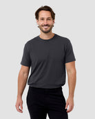 Pima Cotton Tee-Charcoal-Regular-Front2--Model---L
