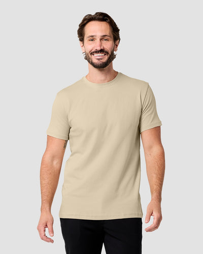 Pima Cotton Tee-Cream-Regular-Front--Model---L