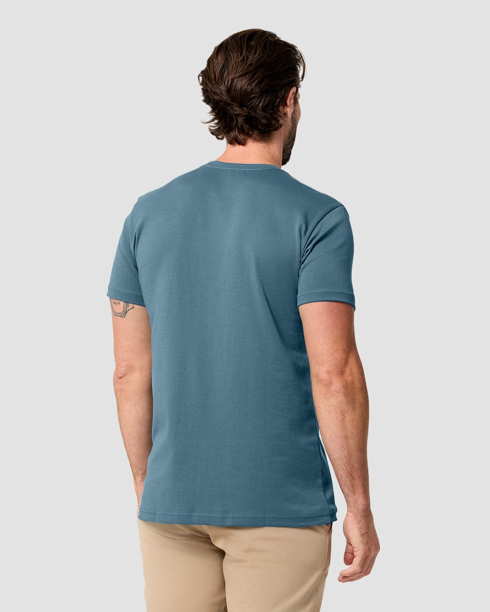 Pima Cotton Tee-Indigo-Regular-Back--Model---L