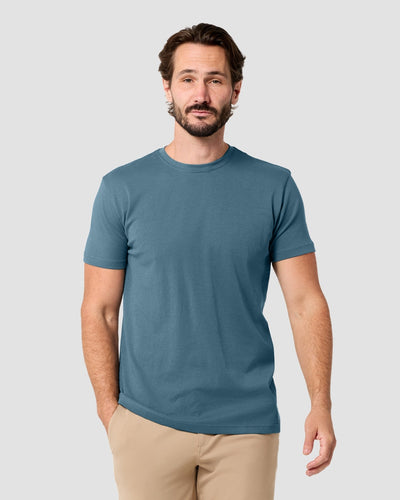 Pima Cotton Tee-Indigo-Regular-Front--Model---L