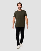 Pima Cotton Tee-Midnight Olive-Regular-Full--Model---L