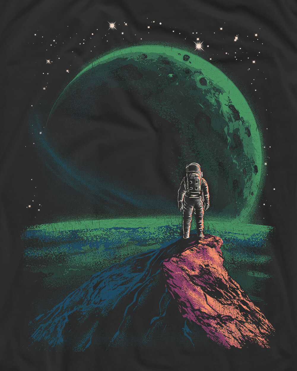 Planet Gaze Vintage Tee-Vintage Graphite Black-Regular-Swatch--Model---L