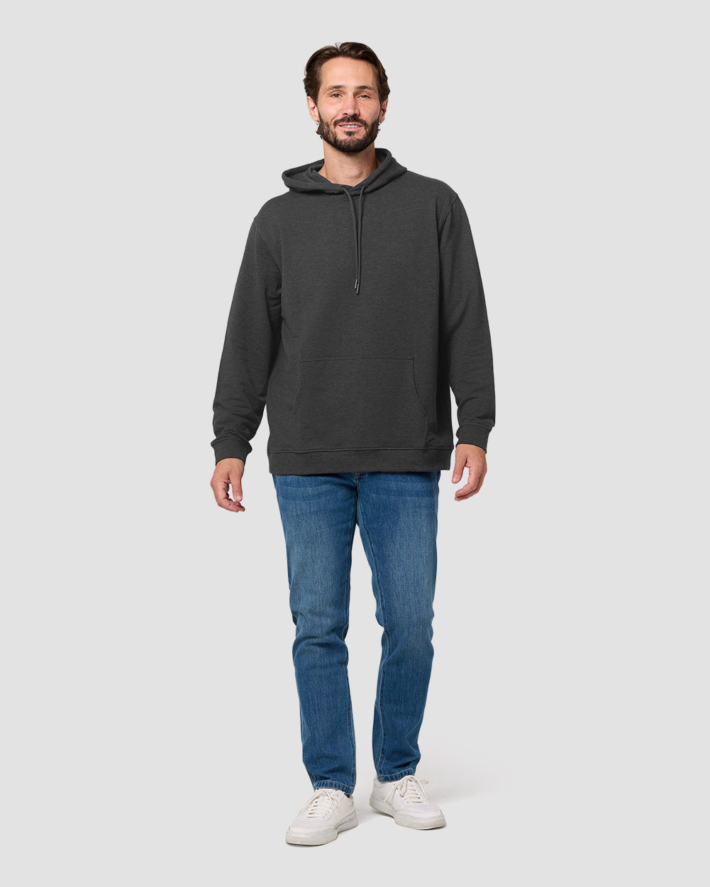Pullover Hoodie (Classic Pocket) - Non-Branded-Charcoal-Regular-Full--Model---L