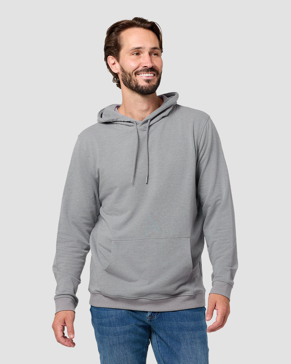 Pullover Hoodie (Classic Pocket) - Non-Branded-Grey-Regular-Front--Model---L
