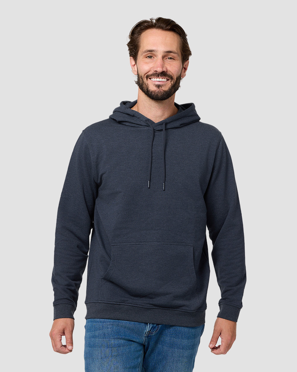 Pullover Hoodie (Classic Pocket) - Non-Branded-Navy-Regular-Front--Model---L