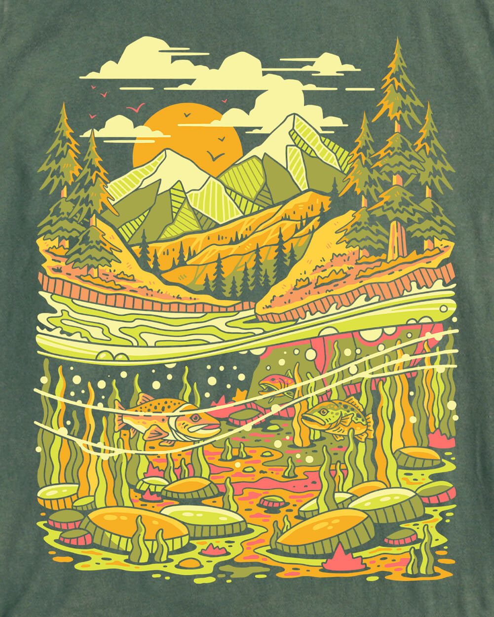 River Depths Vintage Tee-Vintage Royal Pine-Regular-Swatch--Model---L