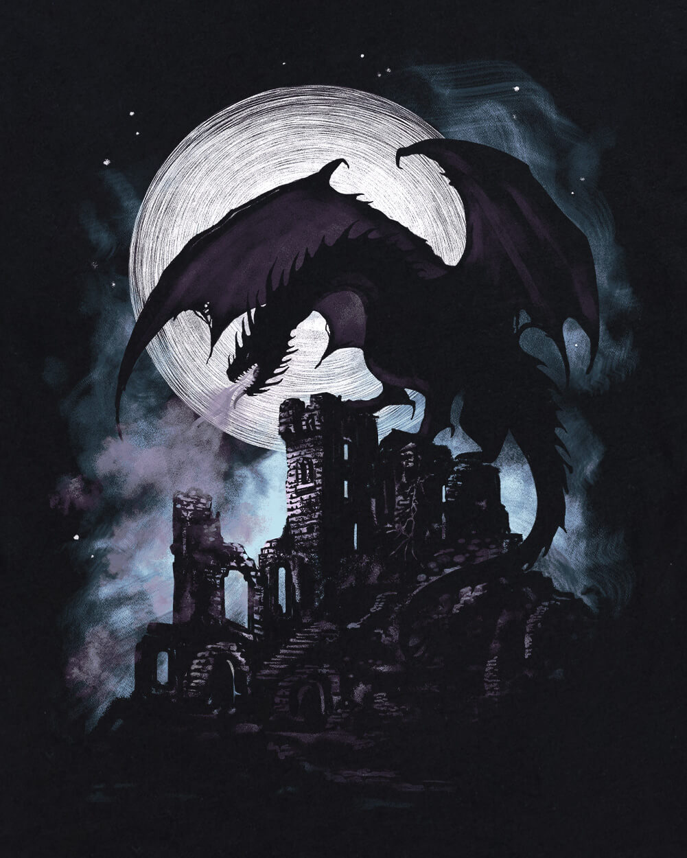 Shadowed Reign Tee-Black-Regular-Swatch--Model---L