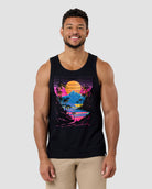 Sherbet Shores Tank-Black-Regular-Front--Model---L