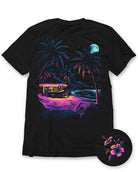 Tropic Night Tee-Black-Regular-Mock--Model---L