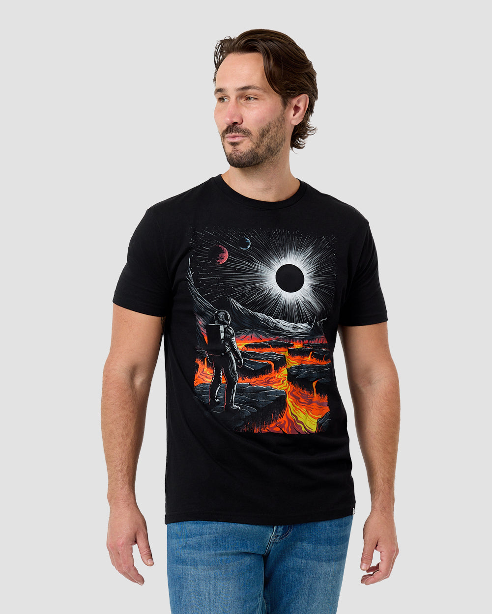 Volcanic Void Tee-Black-Regular-Front--Model---L