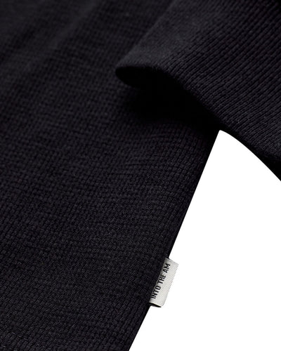Long Sleeve Waffle Knit Crew - Non-Branded-Black-Reg-Regular-Detail3--Model---L