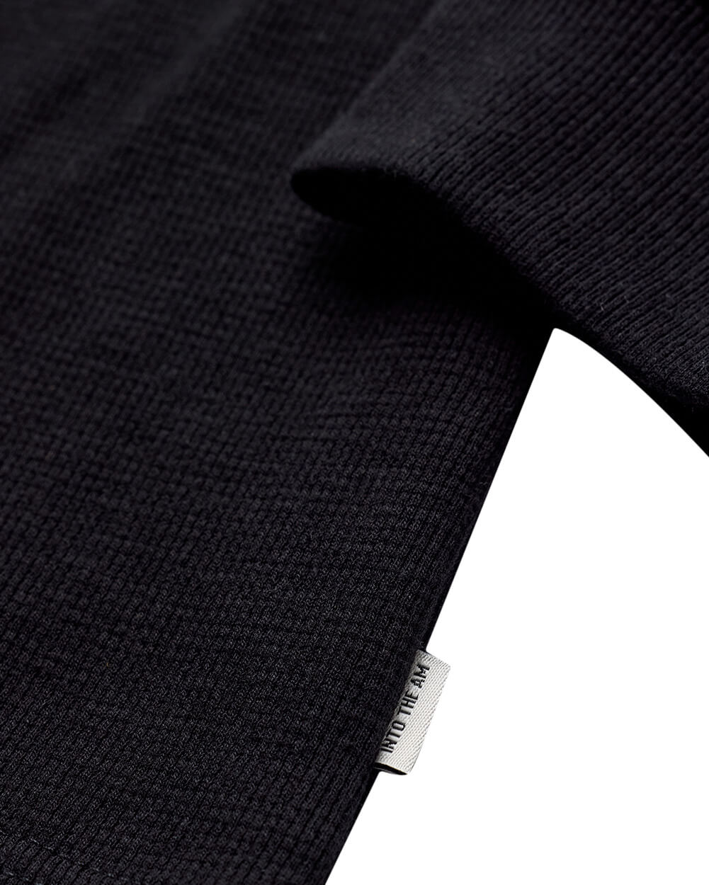 Long Sleeve Waffle Knit Crew - Non-Branded-Black-Tall-Regular-Detail3--Model---L