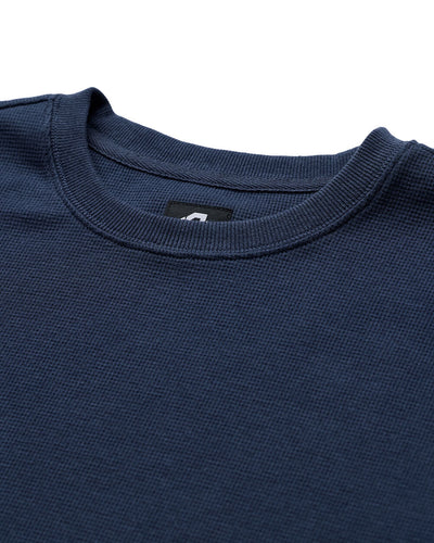 Long Sleeve Waffle Knit Crew - Non-Branded-Navy-Reg-Regular-Detail2--Model---L