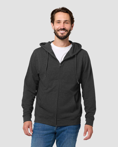 Zip-Up Hoodie - Non-Branded-Charcoal-Regular-Front--Model---L
