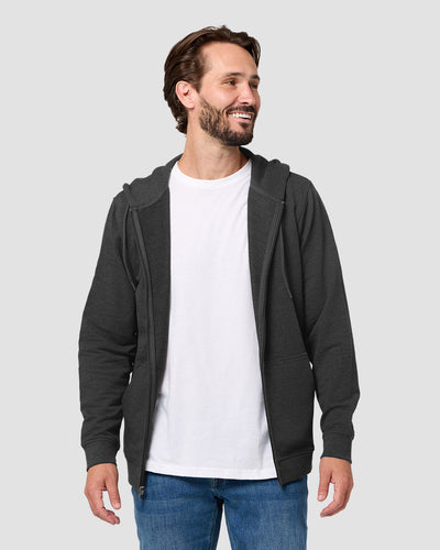 Zip-Up Hoodie - Non-Branded-Charcoal-Regular-Front2--Model---L