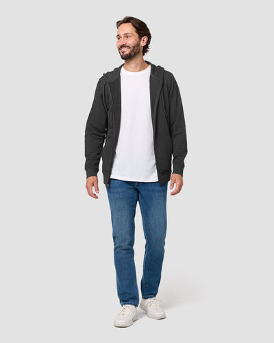 Zip-Up Hoodie - Non-Branded-Charcoal-Regular-Full--Model---L