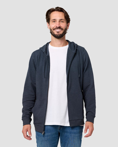 Zip-Up Hoodie - Non-Branded-Navy-Regular-Front2--Model---L