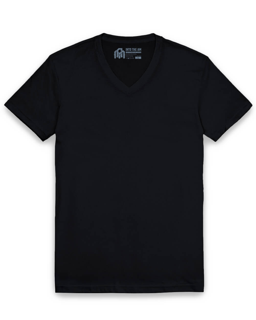 V-Neck Tee - Non-Branded-Black-Reg-Regular-Mock--Model---L