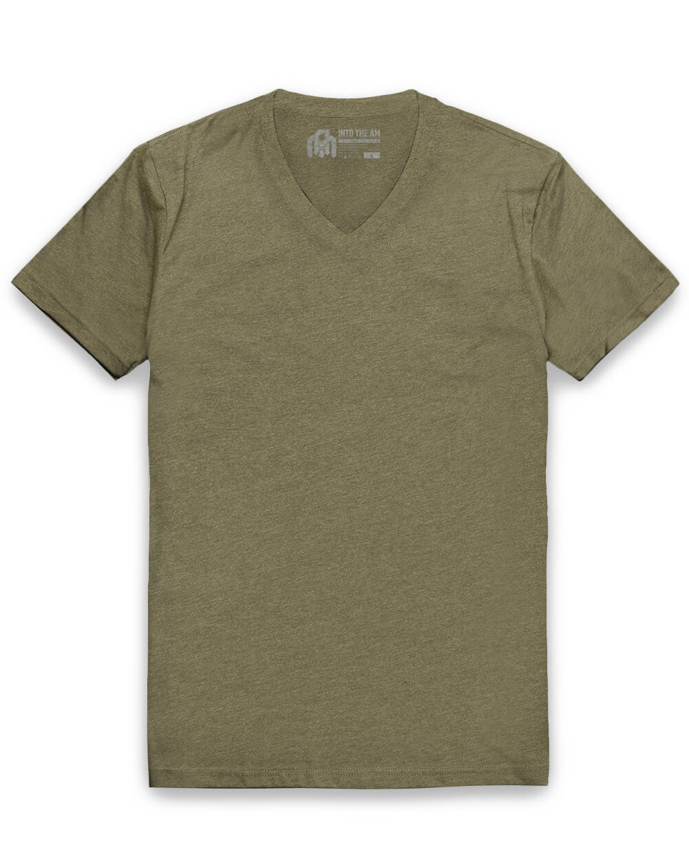 V-Neck Tee - Non-Branded-Olive Green-Tall-Regular-Mock--Model---L