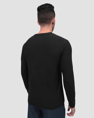 Long Sleeve Active Tee - Branded-Black-Regular-Back--Model---L