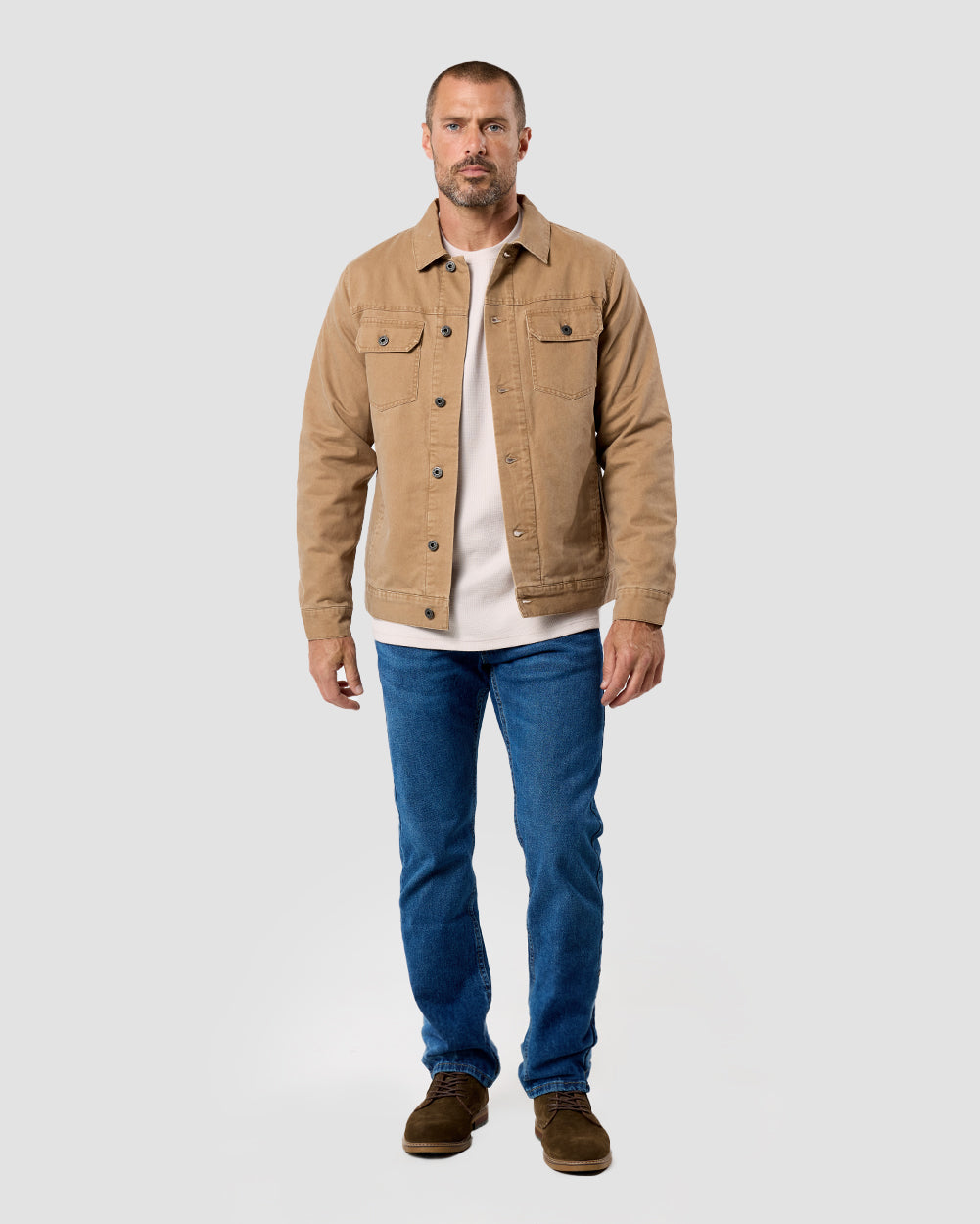 Tradesman Trucker Jacket - Non-Branded-Khaki-Regular-Full--Model---L