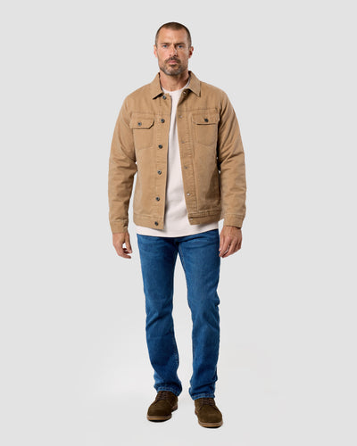 Tradesman Trucker Jacket - Non-Branded-Khaki-Regular-Full--Model---L