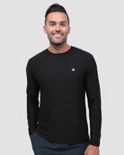 Long Sleeve Active Tee - Branded-Black-Regular-Front--Model---L