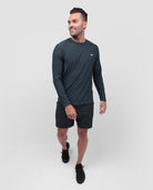 Long Sleeve Active Tee - Branded-Navy-Regular-Full--Model---L