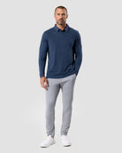Long Sleeve Polo - Non-Branded-Navy-Reg-Regular-Full--Model---L
