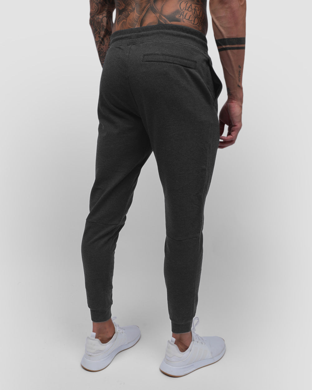 Fleece Joggers - Non-Branded-Charcoal-Regular-Back--Model---L