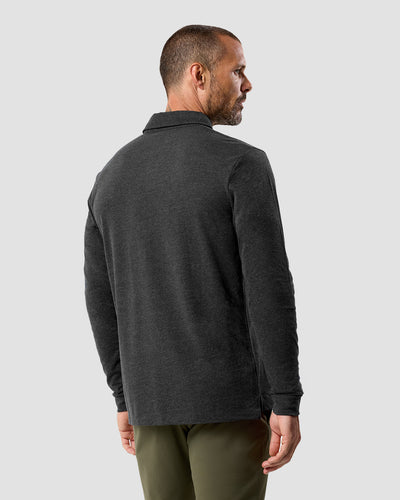 Long Sleeve Polo - Non-Branded-Charcoal-Reg-Regular-Back--Model---L