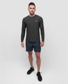 Long Sleeve Active Tee - Branded-Charcoal-Regular-Full--Model---L