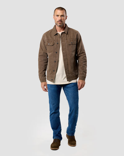 Tradesman Trucker Jacket - Non-Branded-Brown-Regular-Full--Model---L