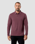 Long Sleeve Polo - Non-Branded-Maroon-Reg-Regular-Front--Model---L
