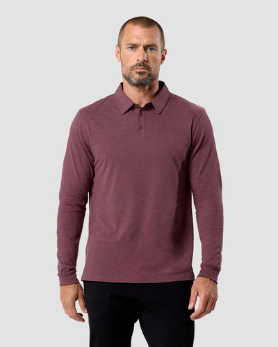 Long Sleeve Polo - Non-Branded-Maroon-Reg-Regular-Front--Model---L