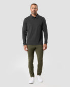 Long Sleeve Polo - Non-Branded-Charcoal-Tall-Regular-Full--Model---L