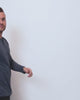Long Sleeve Henley Tee - Non-Branded-Navy-Regular-Video--Model---L