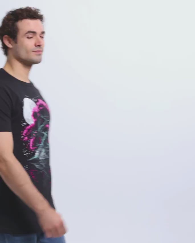 Midnight Bloom Tee-Black-Regular-Video--Model---L