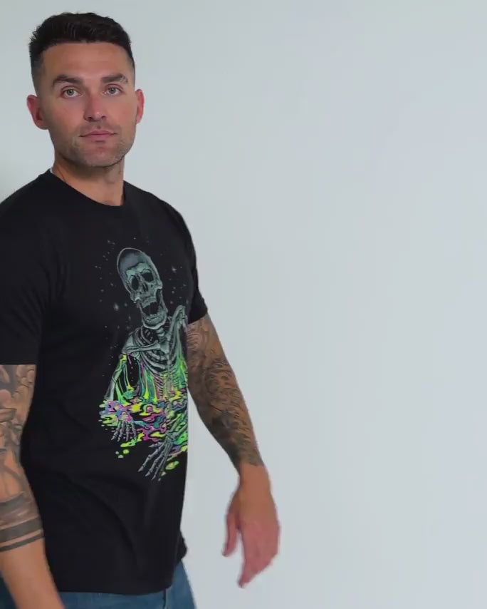 Acid Bones Glow-in-the-Dark Tee-Black-Regular-Video--Model---L