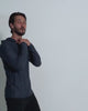 Long Sleeve Hooded Active Tee - Non-Branded-Navy-Regular-Video--Model---L