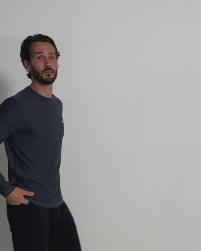 Long Sleeve Active Tee - Branded-Navy-Regular-Video--Model---L